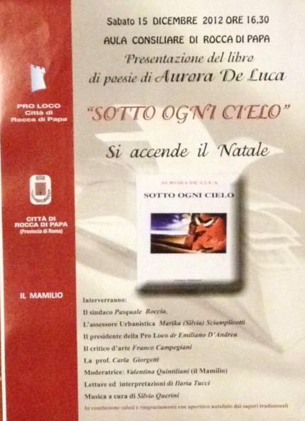 Rocca di Papa, il debutto di Aurora De Luca con ‘Sotto ogni cielo’ si accende il Natale