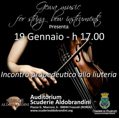 Concerto Suoni e Liuteria Sabato 19 alle Scuderie Aldobrandini di Frascati