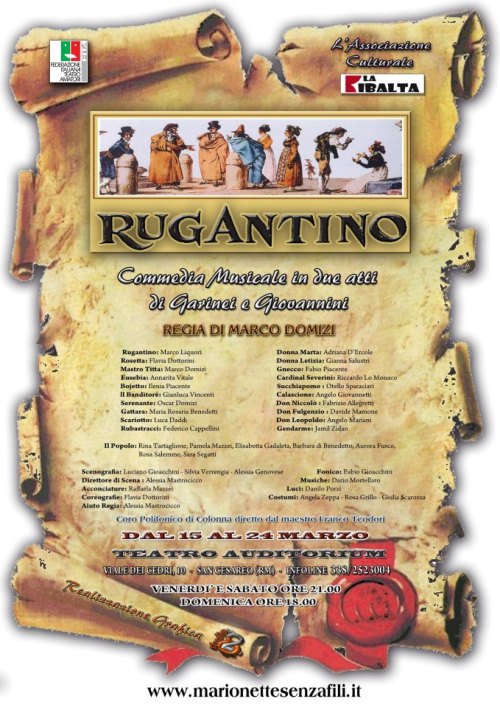 Marionette Senza Fili presenta “Rugantino” al Teatro Auditorium di San Cesareo