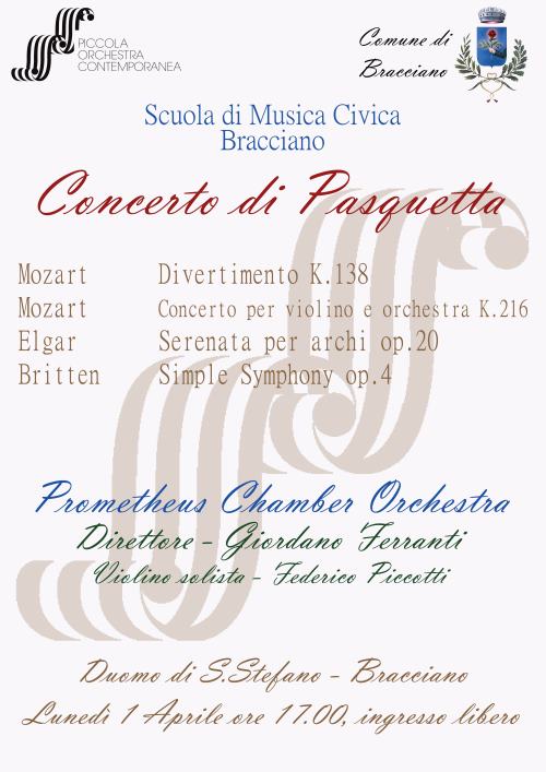 Il 1° aprile a Bracciano concerto della Prometheus Chamber Orchestra