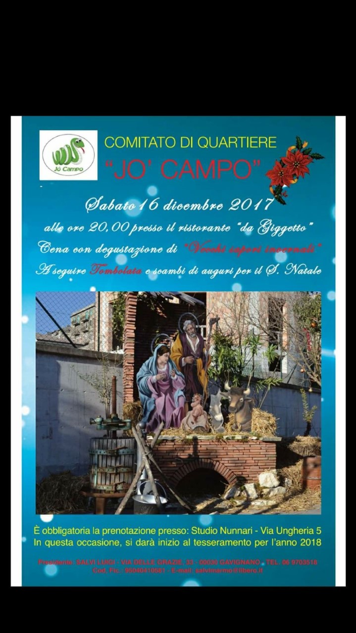 Gavignano, evento del Comitato di quartiere “Jo Campo”