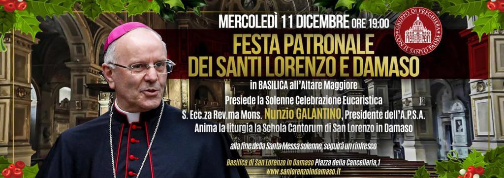 Partecipazione per la festa dei santi Lorenzo e Damaso Partecipazione per la festa dei santi Lorenzo e Damaso