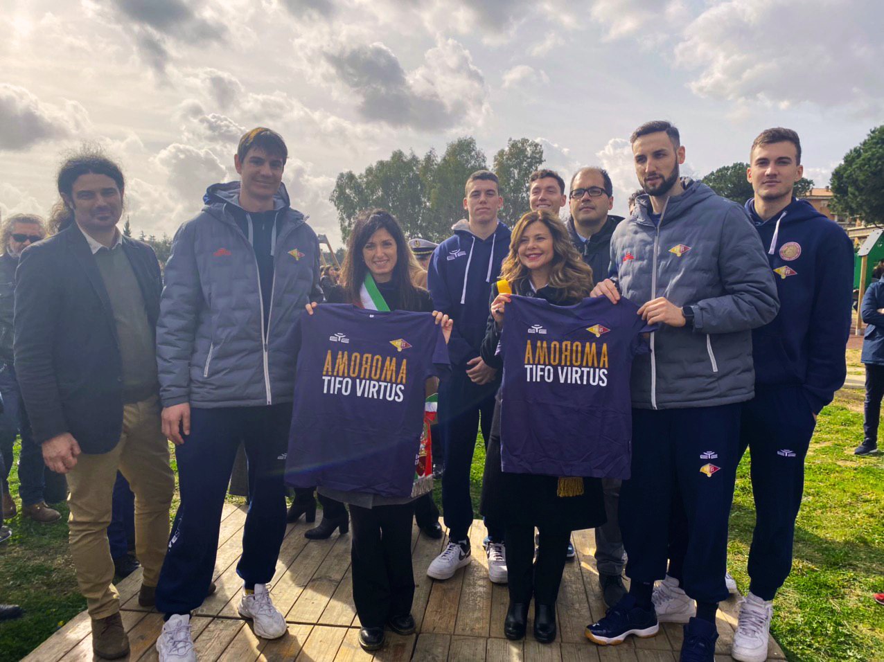 Virtus Roma all’inaugurazione del playground nel Parco di Val Cannuta