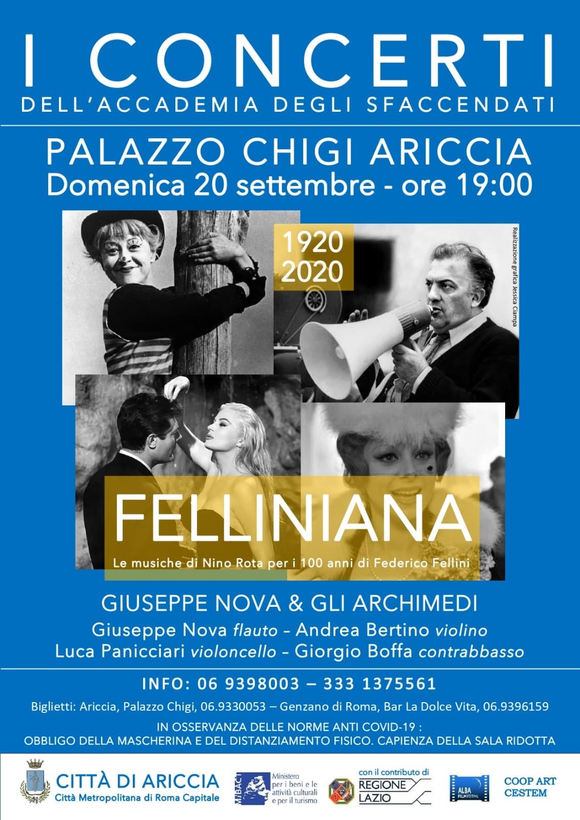 Con un omaggio a Fellini per i suoi 100 anni, riprendono i Concerti degli “Sfaccendati”