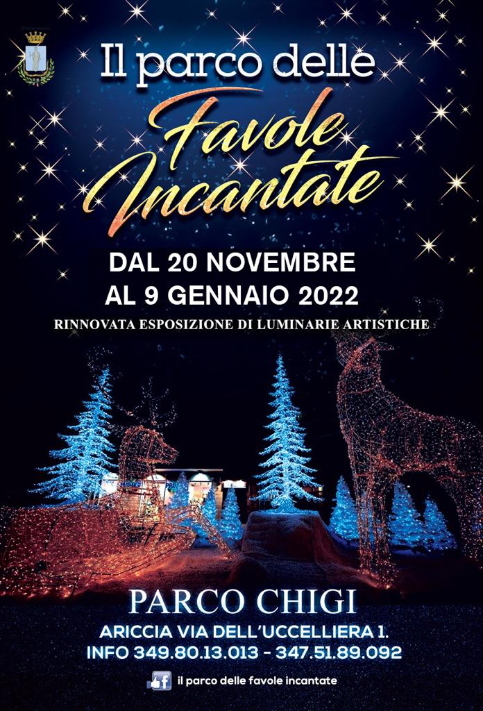 ARICCIA, IL NATALE SI ACCENDE CON IL “PARCO DELLE FAVOLE INCANTATE”. SABATO 20 NOVEMBRE APERTURA E INAUGURAZIONE