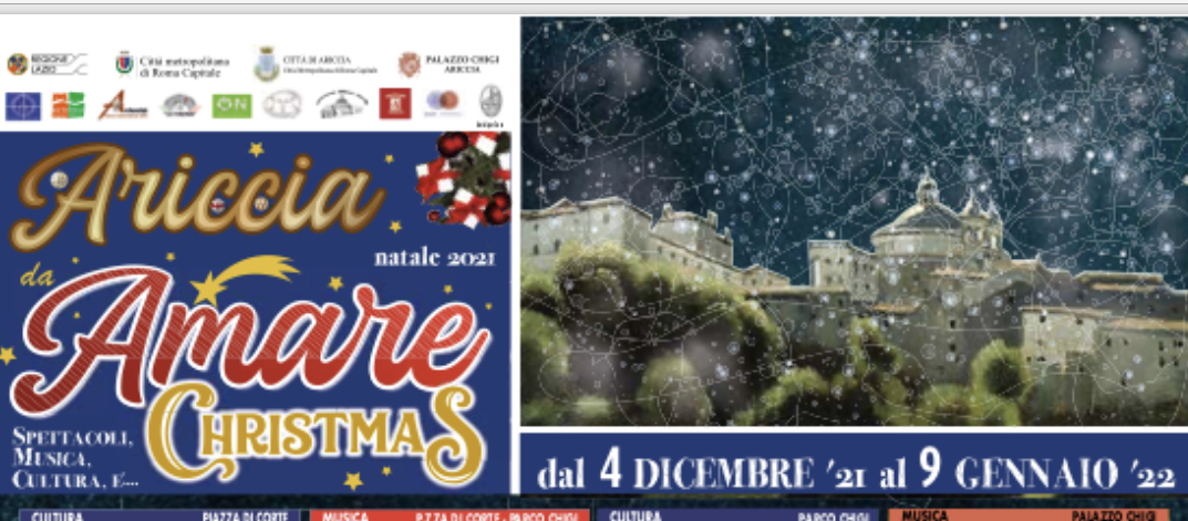 EVENTI: TORNA LA MANIFESTAZIONE “ARICCIA DA AMARE CHRISTMAS” PER VIVERE AL MEGLIO IL PERIODO NATALIZIO