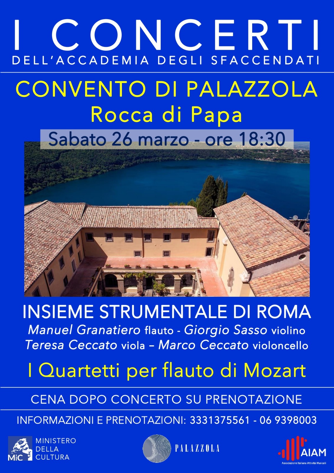 Tornano gli Sfaccendati: i Quartetti per flauto di Mozart con l’Insieme Strumentale di Roma