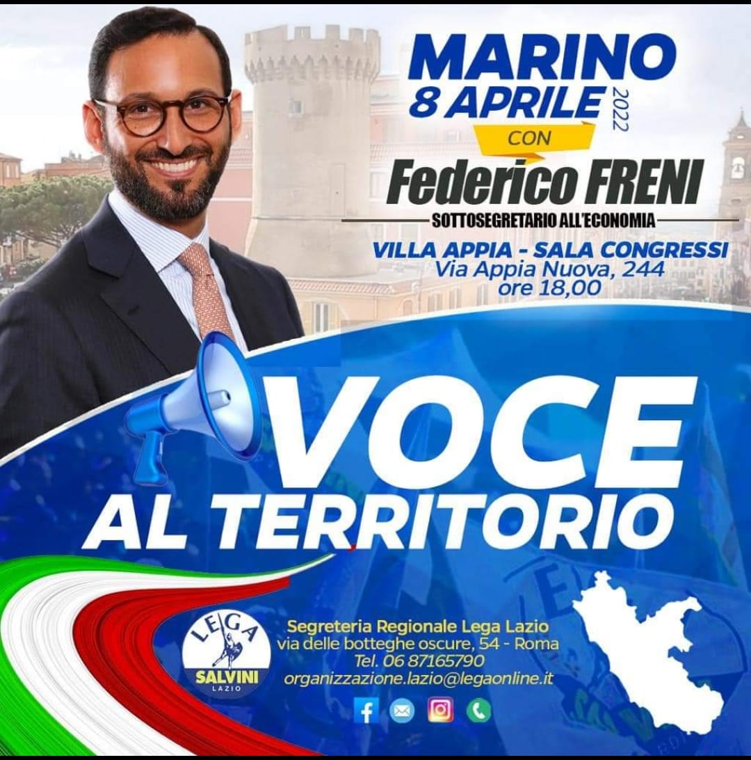PNNR, venerdì a Marino l’iniziativa della Lega “Voce al Territorio”