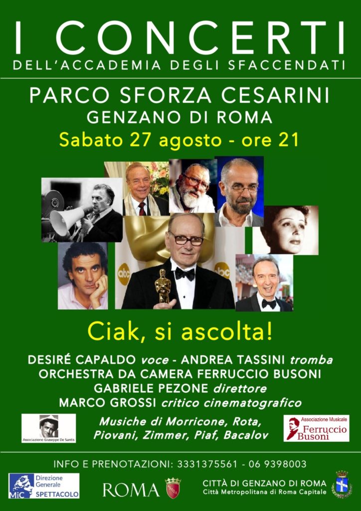 Musica e cinema al Parco Sforza Cesarini di Genzano di Roma Musica e cinema al Parco Sforza Cesarini di Genzano di Roma