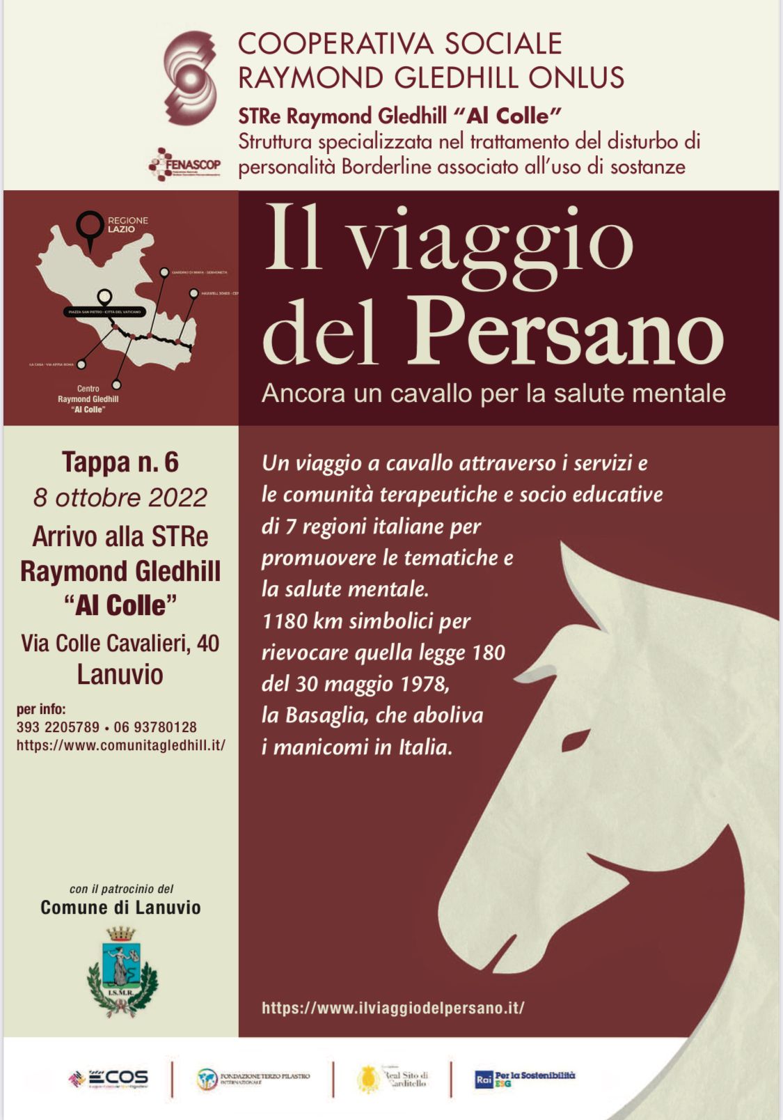 LANUVIO OSPITERA’ UNA DELLE TAPPE DE “IL VIAGGIO DEL PERSANO – ANCORA UN CAVALLO PER LA SALUTE MENTALE”