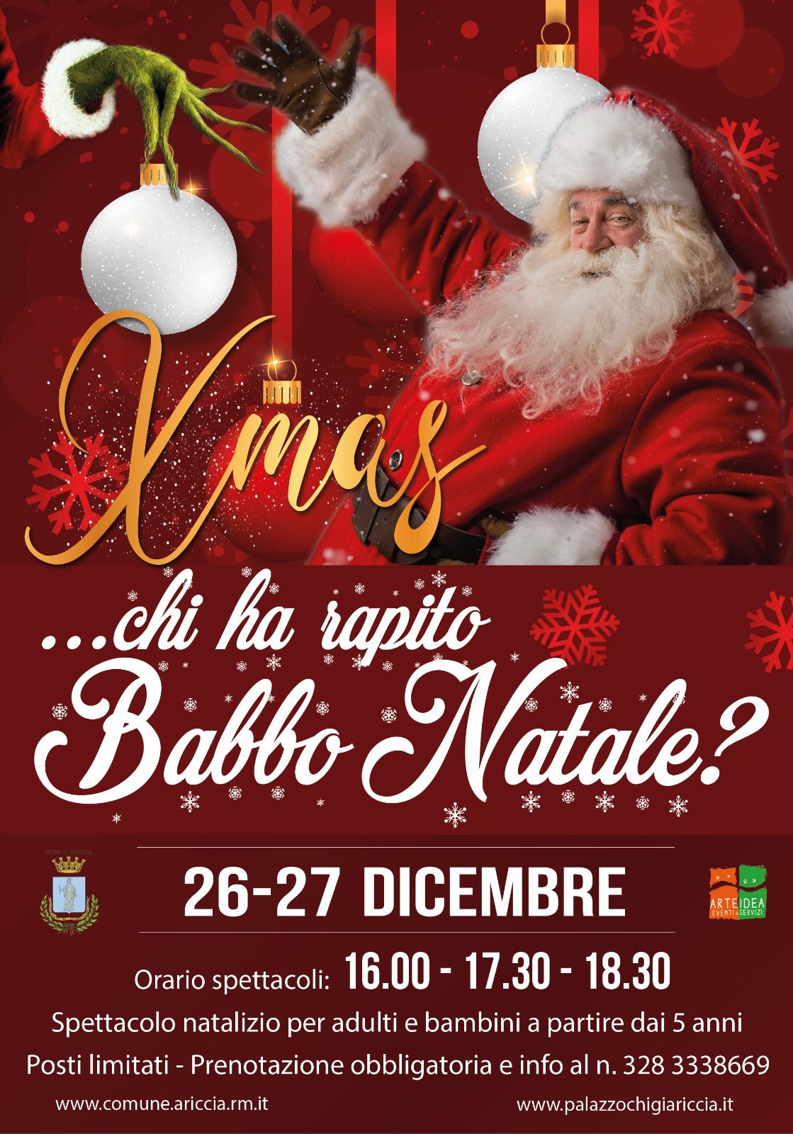 ARICCIA, ARRIVA LO SPETTACOLO “CHI HA RAPITO BABBO NATALE?”