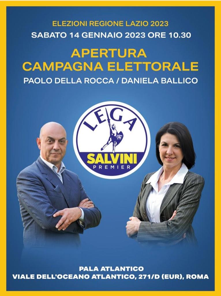 Regionali Lazio, Paolo Della Rocca e Daniela Ballico (Lega) aprono la campagna elettorale