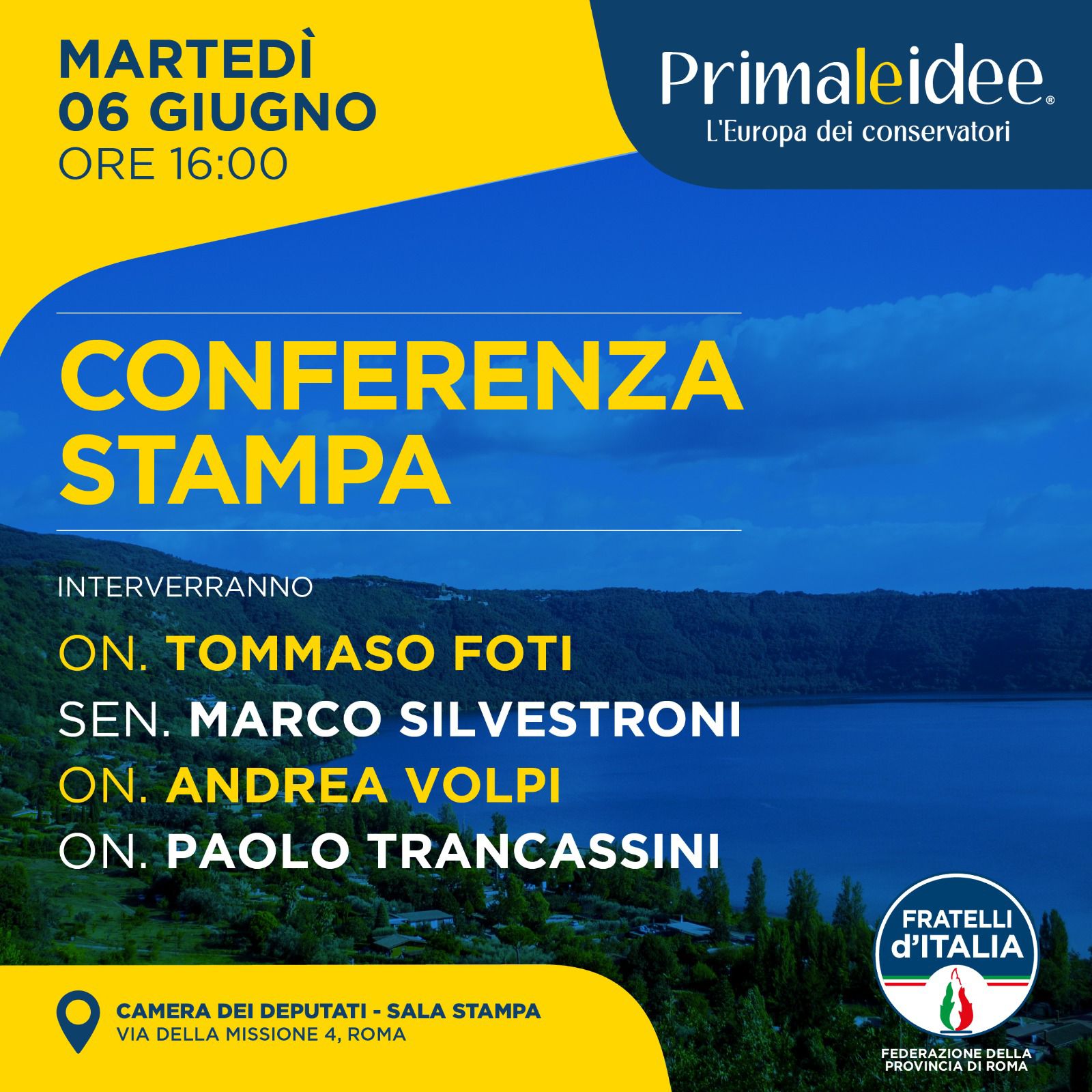 POLITICA, DAL 9 ALL’11 GIUGNO A CASTEL GANDOLFO TORNA “PRIMA LE IDEE”