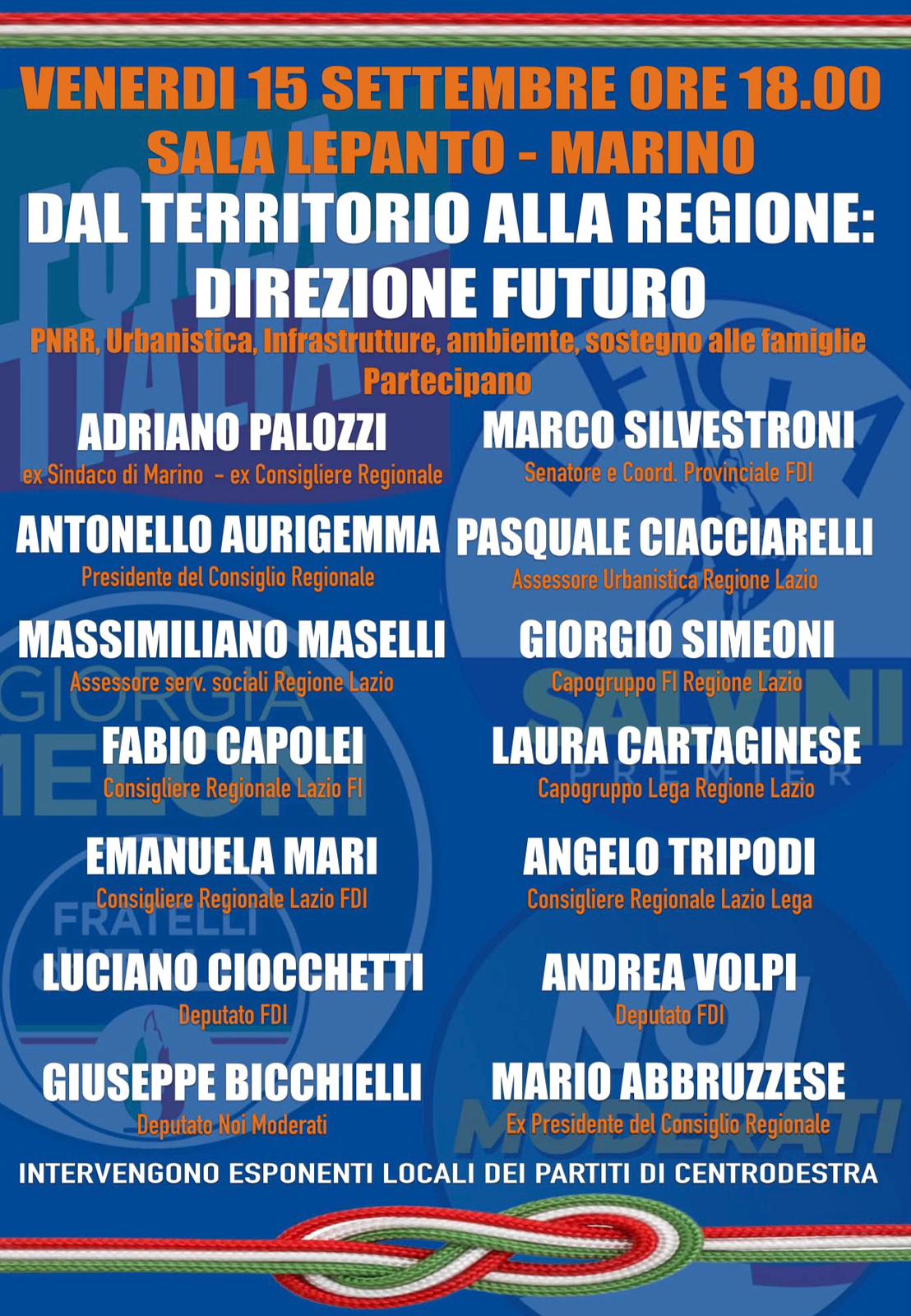 Marino, Palozzi: “Tutto pronto per convegno “Dal territorio alla Regione”