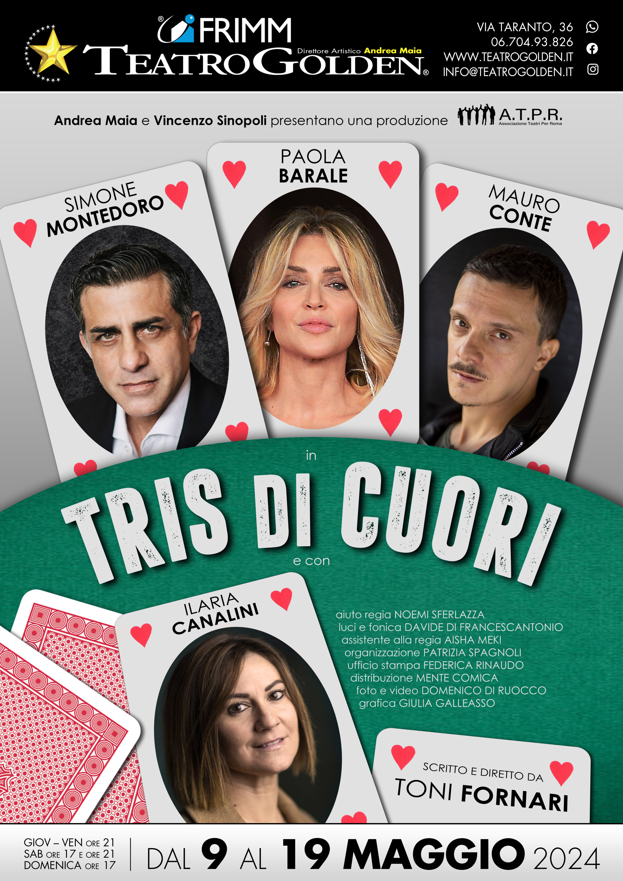“Tris di cuori”: una commedia sulle sfumature dell’amore al Teatro Golden