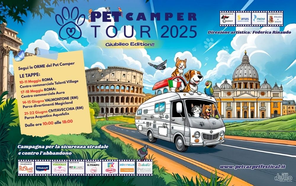 Pet Camper Tour contro l’indifferenza: la carovana a 4 zampe e 4 ruote fa tappa al MagicLand con Carabinieri, Anas e Polizia e tante attività educative e solidali