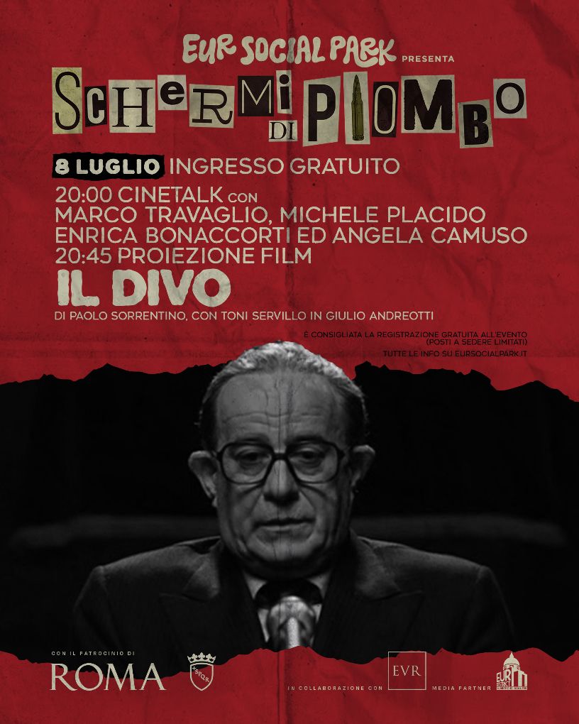 “Schermi di Piombo” ospita il film “Il Divo”, sul palco il talk con Michele Placido, Enrica Bonaccorti, Marco Travaglio, Angela Camuso