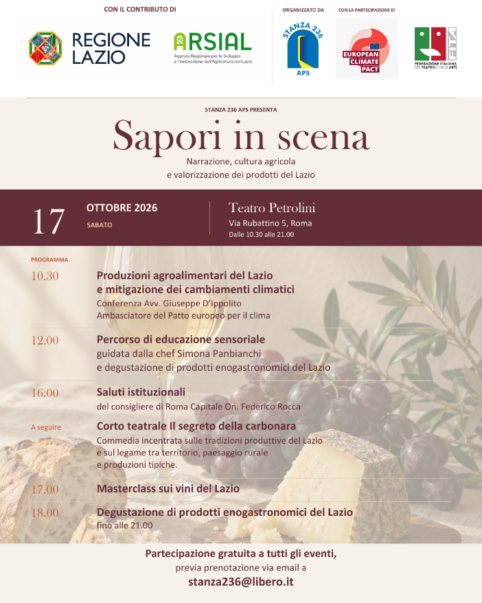 Testaccio/ Sapori in scena: al Teatro Petrolini il Lazio si racconta